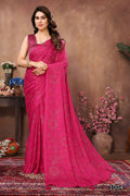 Aafreen Partywear Designer Pink Rangoli Silk Fancy Saree | Grocsy