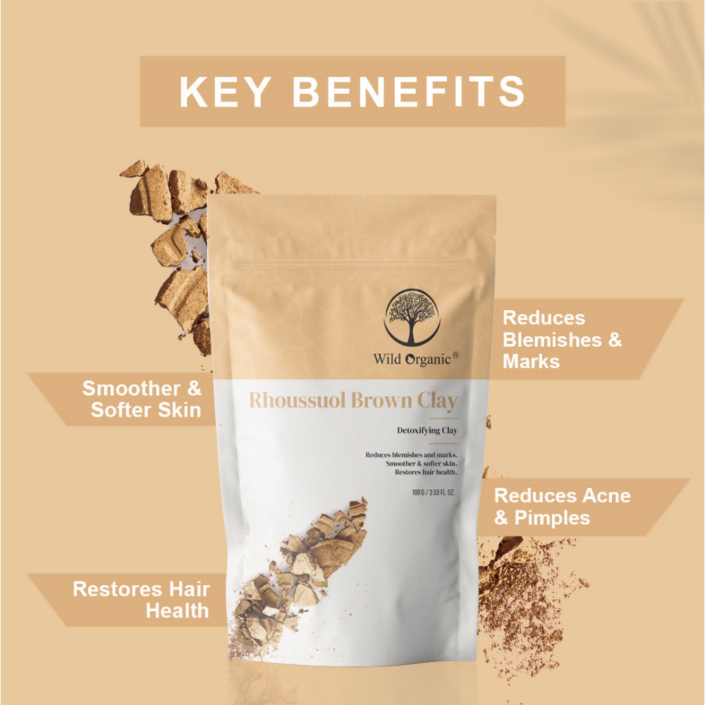 Wild Organic Rhoussuol Brown Detoxifying Clay Powder | Grocsy
