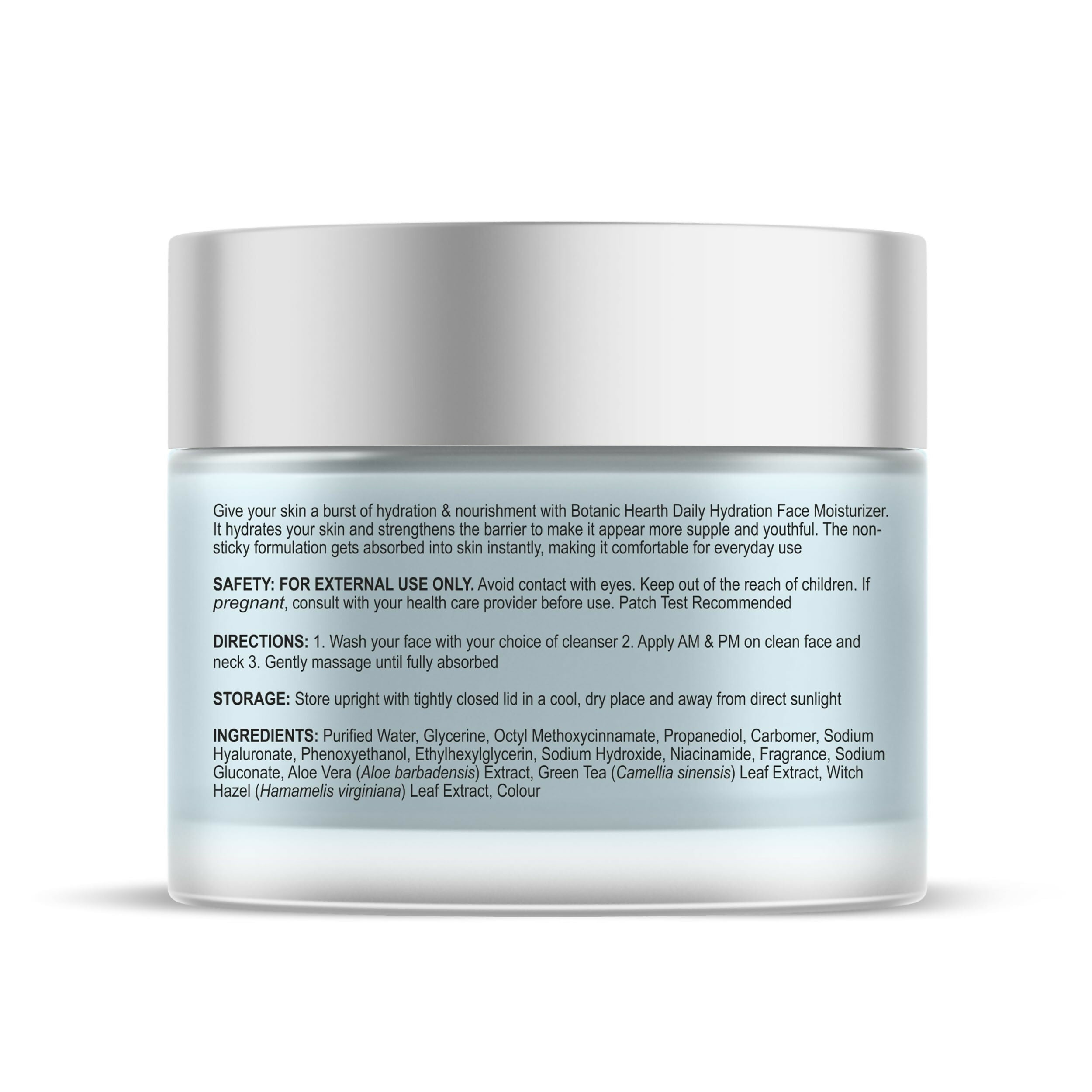 Botanic Hearth Daily Hydration Moisturizer for Face with Hyaluronic Acid & Green Tea Extract | Grocsy