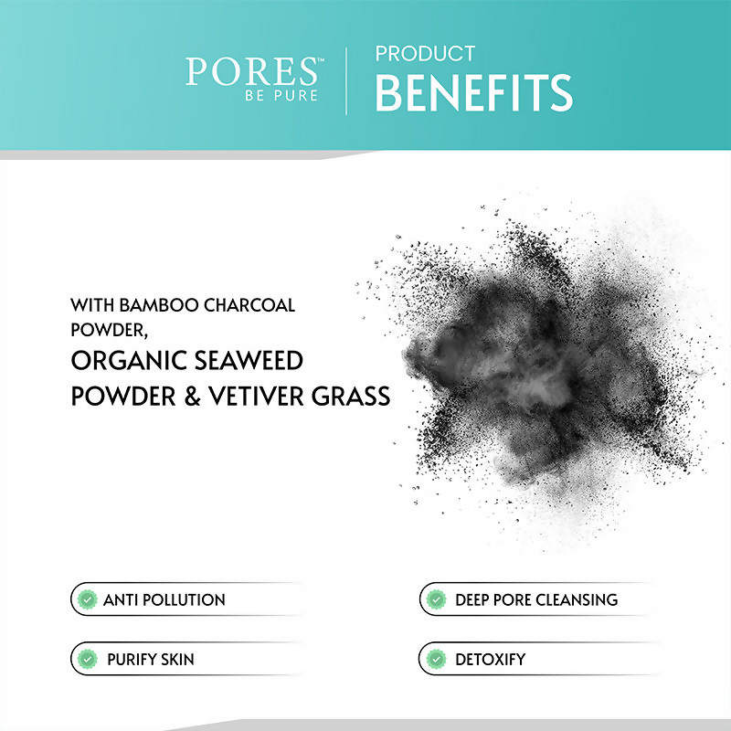 Pores Be Pure Charcoal Face Wash With Seaweed Algae | Grocsy