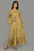 Kaajh Women's Green Floral Print kurta | Grocsy