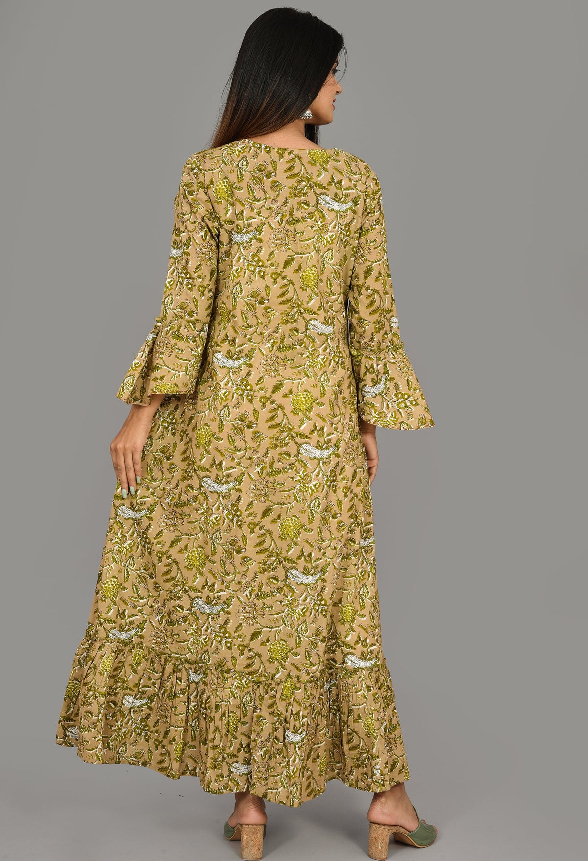 Kaajh Women's Green Floral Print kurta | Grocsy