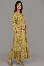Kaajh Women's Green Floral Print kurta | Grocsy