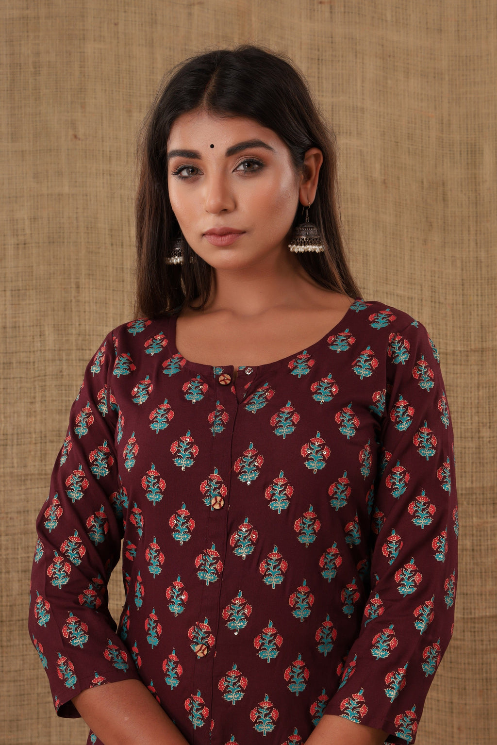 Kaajh Women's Purple Floral Print Kurta | Grocsy