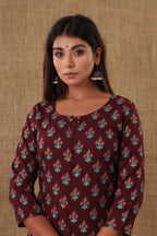 Kaajh Women's Purple Floral Print Kurta | Grocsy