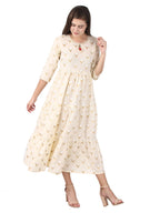 Kaajh Off White Gold Print kurta For Women | Grocsy