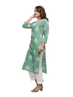 Kaajh Green Floral Print kurta For Women | Grocsy
