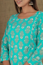 Kaajh Women's Green Floral Printed Suit Set | Grocsy