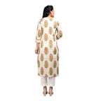 Kaajh Women's Off White Booti Print kurta | Grocsy