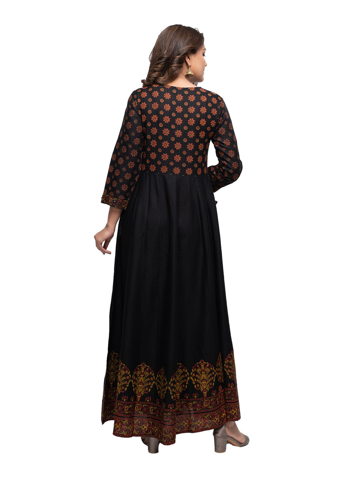 Kaajh Women's Black Mirror Embellishment Ethnic Kurta | Grocsy