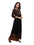Kaajh Women's Black Mirror Embellishment Ethnic Kurta | Grocsy