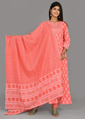 Kaajh Pink Suit Set In Floral Print For Women | Grocsy