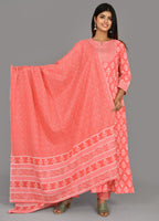 Kaajh Pink Suit Set In Floral Print For Women | Grocsy