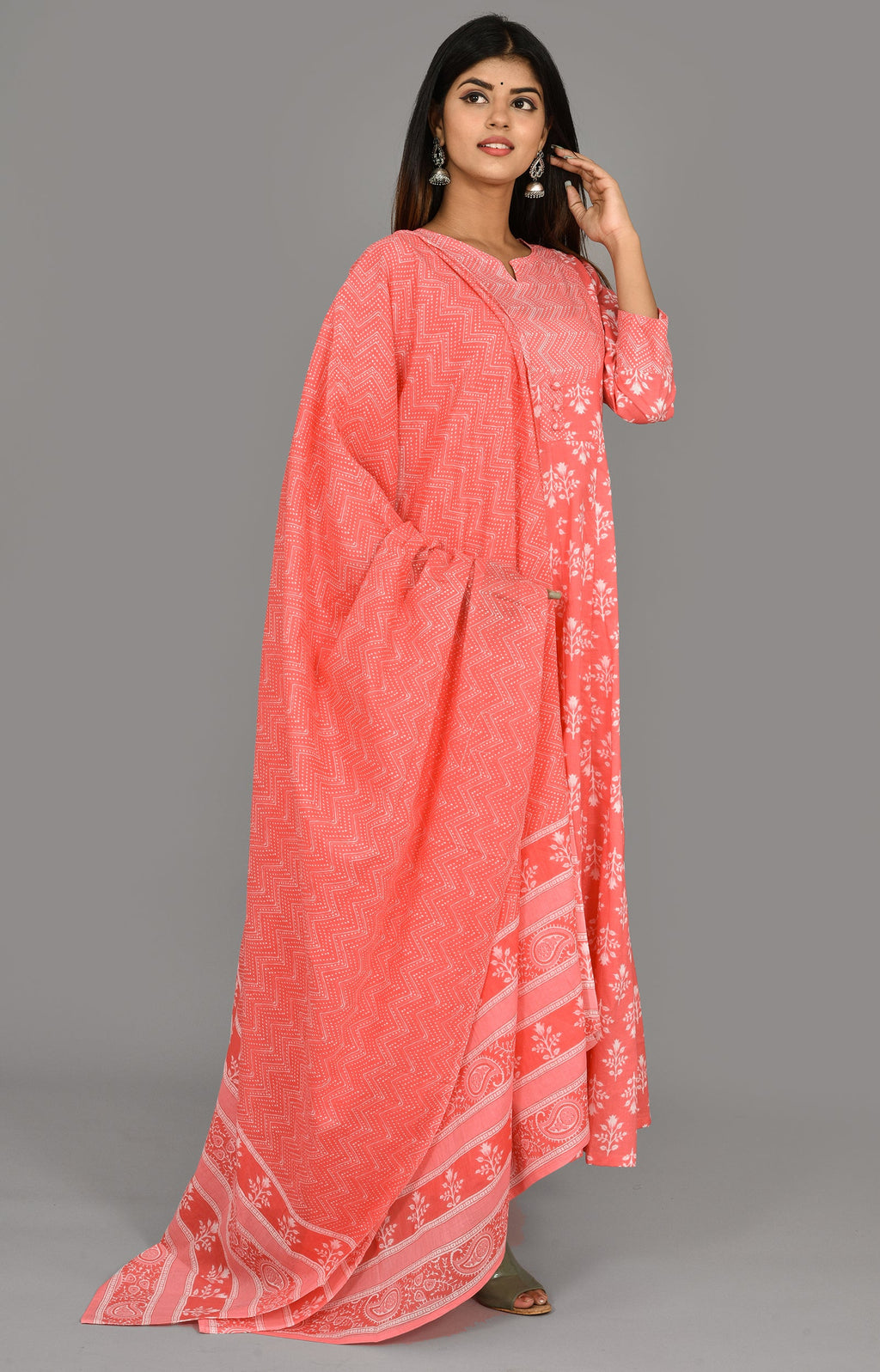Kaajh Pink Suit Set In Floral Print For Women | Grocsy