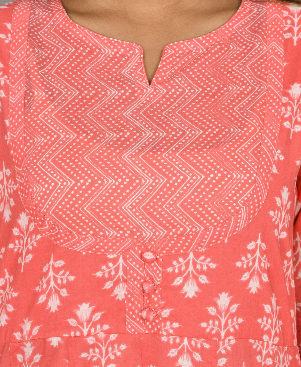 Kaajh Pink Suit Set In Floral Print For Women | Grocsy
