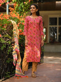 Kaajh Pink Floral Print Suit Set For Women | Grocsy