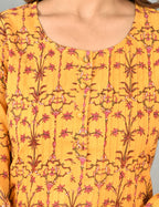 Kaajh Yellow Floral Print Suit Set For Women | Grocsy