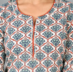 Kaajh Women's Green Floral Printet Cotton Suit Set | Grocsy