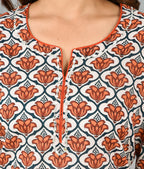 Kaajh Women's Red Floral Printet Cotton Suit Set | Grocsy