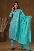 Kaajh Green Floral Print Suit Set For Women | Grocsy