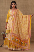 Kaajh Women's Yellow Embellishment Printed Suit Set | Grocsy
