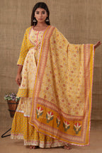 Kaajh Women's Yellow Embellishment Printed Suit Set | Grocsy