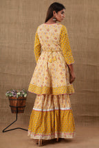 Kaajh Women's Yellow Embellishment Printed Suit Set | Grocsy