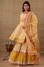 Kaajh Women's Yellow Embellishment Printed Suit Set | Grocsy