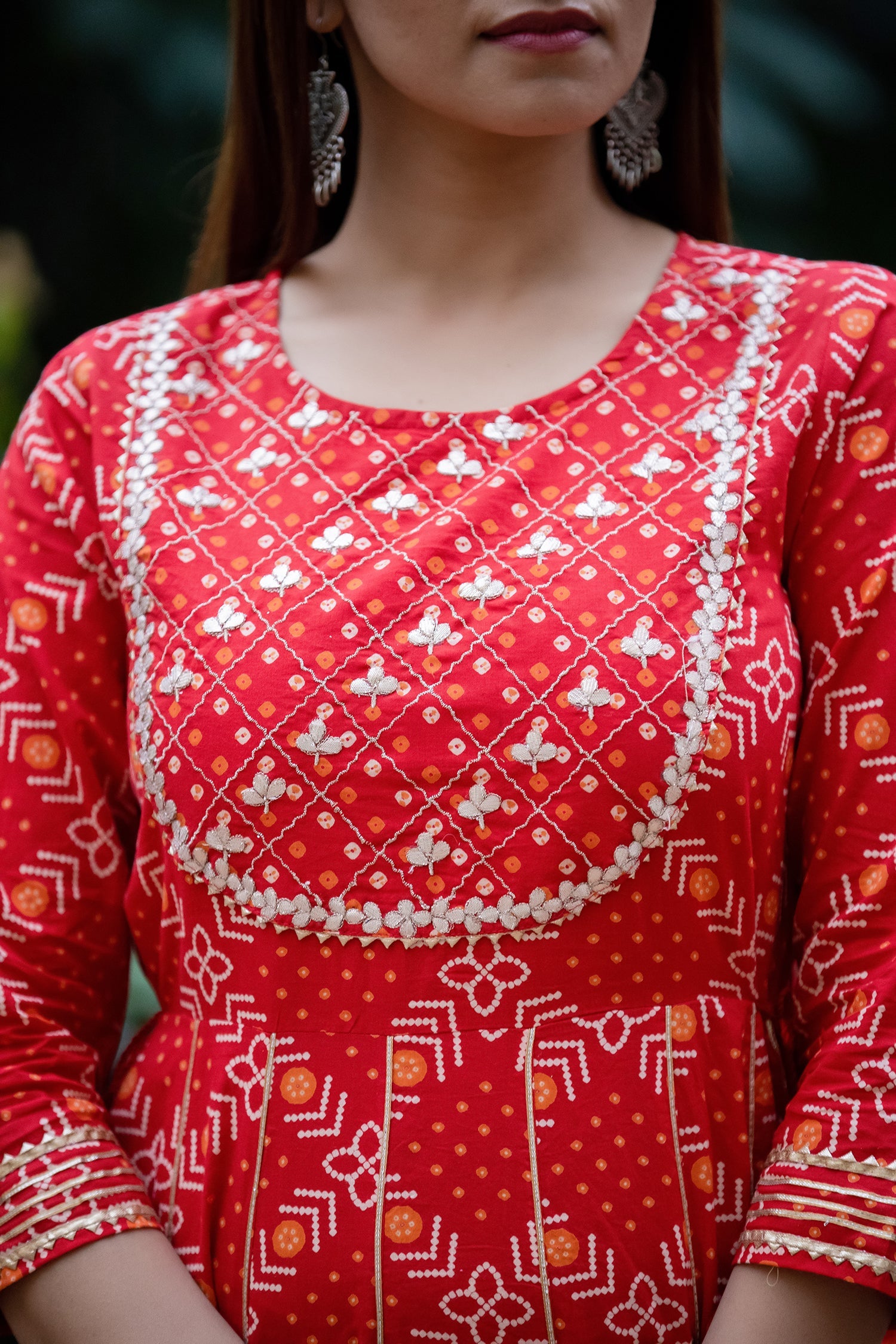 Kaajh Women's Red Embroidery Anarkali Suit Set | Grocsy