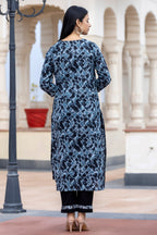 Kaajh Women's Black Tie Dye Print Cotton Suit Set | Grocsy