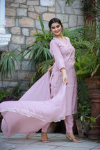 Kaajh Women's Purple Modal Silk Suit Set | Grocsy