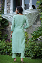 Kaajh Women's Green Modal Silk Suit Set | Grocsy