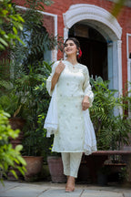 Kaajh Women's Off-White Modal Silk Suit Set | Grocsy