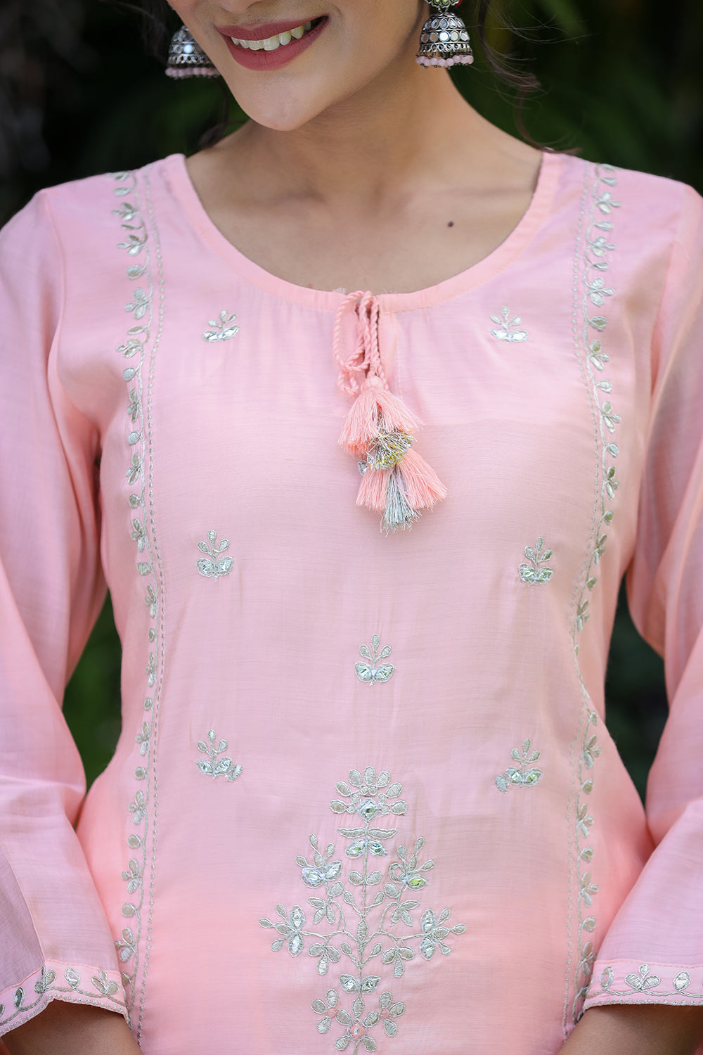 Kaajh Pink Modal Silk Suit Set For Women | Grocsy