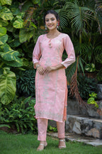 Kaajh Pink Modal Silk Suit Set For Women | Grocsy
