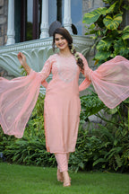 Kaajh Women's Pink Modal Silk Suit Set | Grocsy