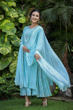 Kaajh Women's Sea Green Modal Silk Suit Set | Grocsy