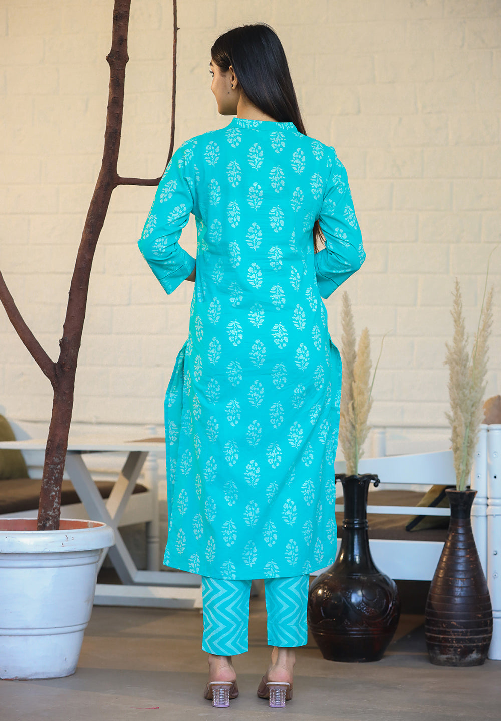Kaajh Green Floral Printed Kurta Pant Set For Women | Grocsy
