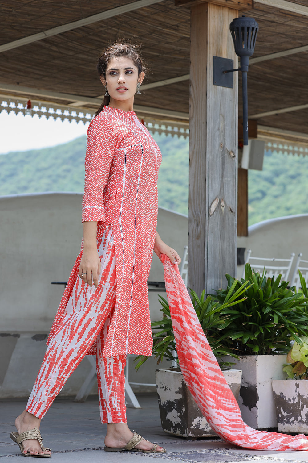 Kaajh Women's Pink Printed Cotton suit set | Grocsy