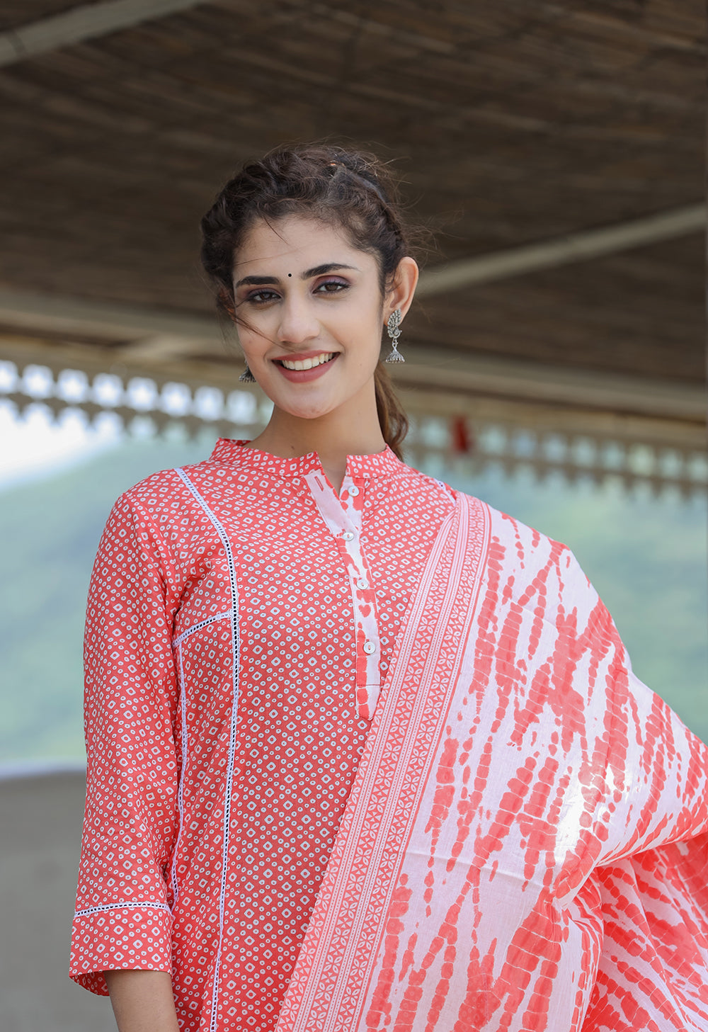 Kaajh Women's Pink Printed Cotton suit set | Grocsy
