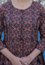 Kaajh Coffee Brown Cotton Shirt Style Tunic | Grocsy