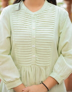 Kaajh Women's Pastel Green Cotton Tunic Top | Grocsy