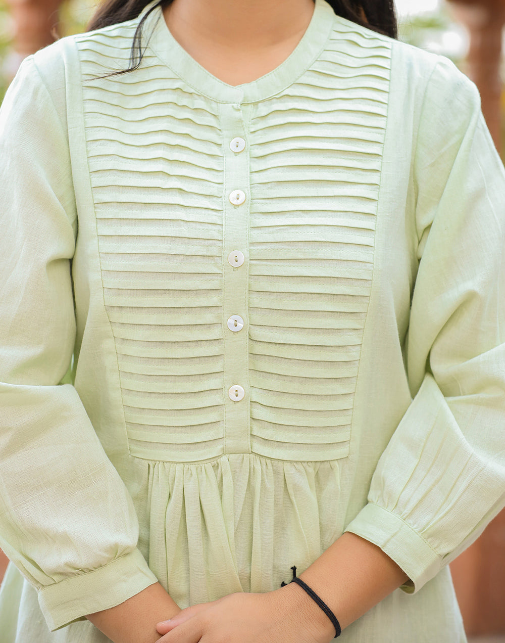Kaajh Women's Pastel Green Cotton Tunic Top | Grocsy