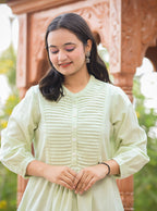 Kaajh Women's Pastel Green Cotton Tunic Top | Grocsy