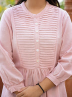 Kaajh Women's Pastel Peach Cotton Tunic Top | Grocsy