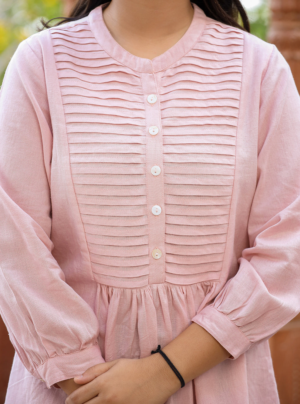 Kaajh Women's Pastel Peach Cotton Tunic Top | Grocsy