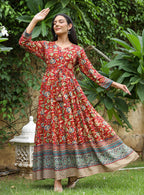 Kaajh Women's Maroon Kalamkari Print Viscose Rayon Cord Set | Grocsy