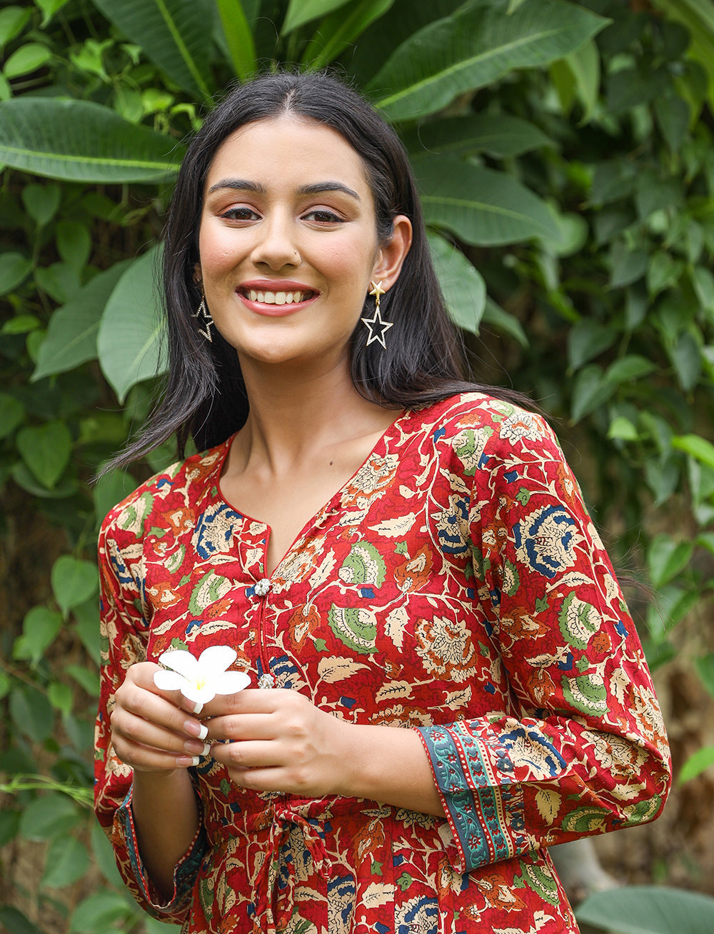 Kaajh Women's Maroon Kalamkari Print Viscose Rayon Cord Set | Grocsy