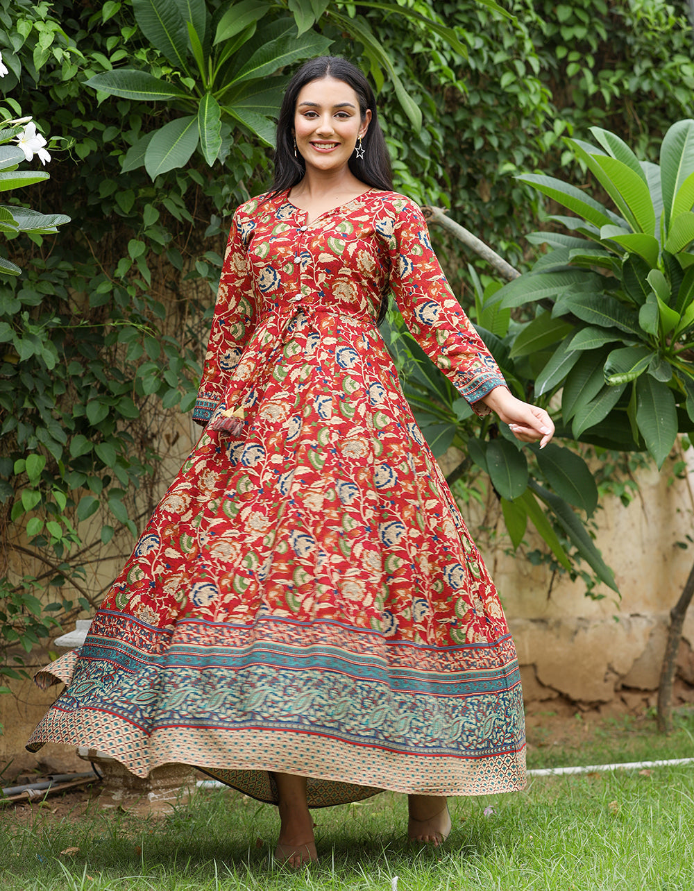 Kaajh Women's Maroon Kalamkari Print Viscose Rayon Cord Set | Grocsy