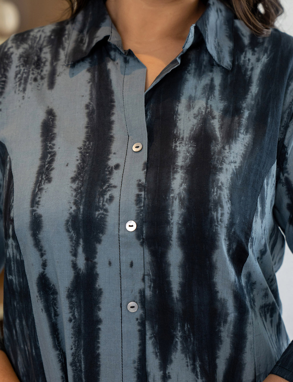 Kaajh Women's Black Tie Dye Printed Plus Size Cotton Kurta | Grocsy